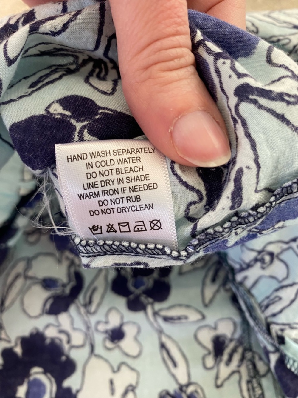 Ro's Garden Venus Midi Dress Benjamin Blue Floral Large Cotton Cottagecore - Picture 11 of 13